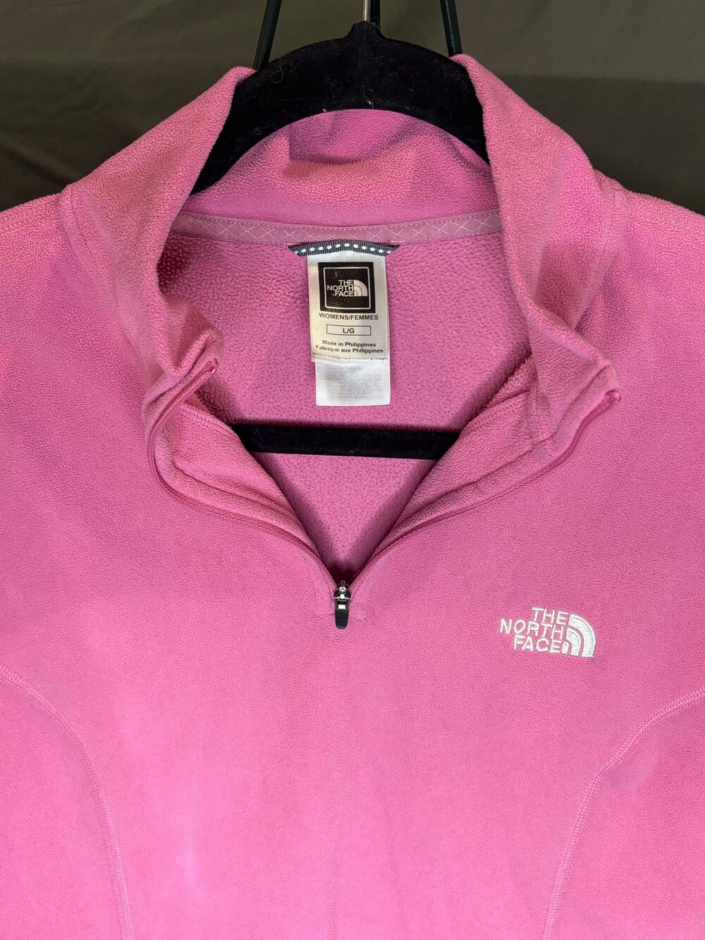 The North Face Women’s Large Pink Fleece 1/4 Zip Pullover Jacket Outdoor